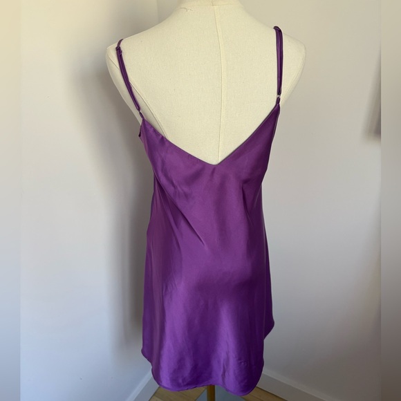 Purple Satin Slip Dress - Picture 3 of 6